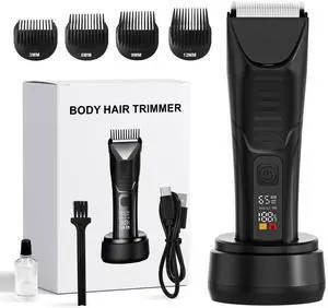 Electric Body Hair Trimmer - IPX7 Waterproof Trimmer for Men with LED Light | Wet/Dry Groomer, USB-C Rechargeable- Men's Pubic, Groin and Body Shave,Balls & Sensitive Skin Safe-Gifts for Men Electric Body Hair Trimmer - IPX7 Waterproof Trimmer for Men with LED Light | Wet/Dry Groomer, USB-C Rechargeable- Men's Pubic, Groin and Body Shave,Balls & Sensitive Skin Safe-Gifts for Men