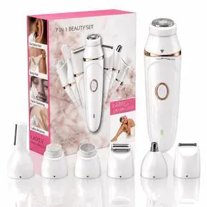 7-in-1 Electric Shaver for Women,Bikini Trimmer for Women, Waterproof & USB Rechargeable with Body Hair Trimmer,Eyebrow Trimmer, Nose Hair Clipper,Callus Remover &Facial Cleansing Brush,Gifts for Lady 7-in-1 Electric Shaver for Women,Bikini Trimmer for Women, Waterproof & USB Rechargeable with Body Hair Trimmer,Eyebrow Trimmer, Nose Hair Clipper,Callus Remover &Facial Cleansing Brush,Gifts for Lady