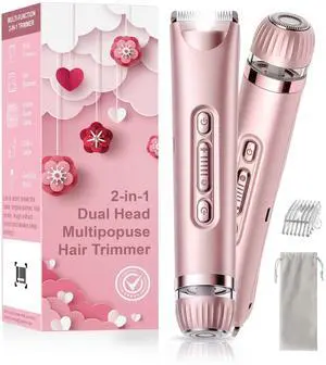 Bikini Trimmer for Women with LED Light, Dual Head Electric Razors for Women for Bikini Line, Face, Legs & Underarms, Waterproof Electric Shaver for Women, Rechargeable Grooming Trimmer Bikini Trimmer for Women with LED Light, Dual Head Electric Razors for Women for Bikini Line, Face, Legs & Underarms, Waterproof Electric Shaver for Women, Rechargeable Grooming Trimmer