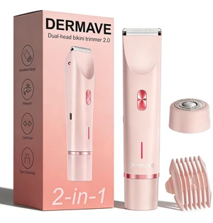 Bikini Shaver - Cordless Electric Wet & Dry Dual-Head Shaver, Washable, Ceramic Blades, USB Rechargeable, Travel Portable Design (Pink) Bikini Shaver - Cordless Electric Wet & Dry Dual-Head Shaver, Washable, Ceramic Blades, USB Rechargeable, Travel Portable Design (Pink)