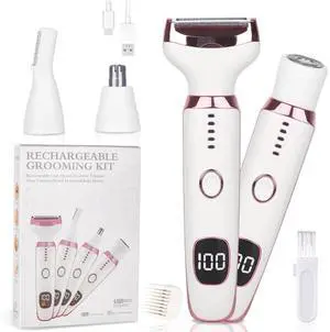 Electric Razor for Women Men with LED Display,4 in 1 Ladies Wet & Dry Body Razors and Facial Hair Remover, Rechargeable Hair Removal Kit for Nose Face Body Leg Bikini Arm Hair (Multicolor) Electric Razor for Women Men with LED Display,4 in 1 Ladies Wet & Dry Body Razors and Facial Hair Remover, Rechargeable Hair Removal Kit for Nose Face Body Leg Bikini Arm Hair (Multicolor)