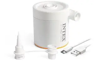 INTEX 66616E QuickFill USB Air Pump: Inflatates and Deflates Pool Floats and Airbeds - Includes 2 Interrconnecting Nozzles - Lightweight and Portable - 150 L/Min Air Flow - Indoor and Outdoor Use INTEX 66616E QuickFill USB Air Pump: Inflatates and Deflates Pool Floats and Airbeds - Includes 2 Interrconnecting Nozzles - Lightweight and Portable - 150 L/Min Air Flow - Indoor and Outdoor Use