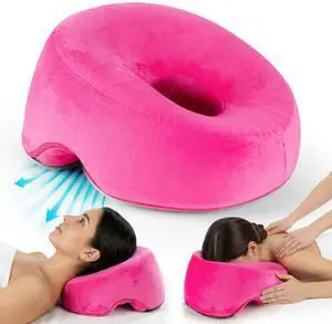 Face Down Pillow for Massage Bed BBL & Eye Surgery Recovery Headrest | Stomach Sleeping Face Pillow for Prone Sleep, Tanning & Spa | Adjustable Memory Foam Cradle with Removable Cover (Pink) Face Down Pillow for Massage Bed BBL & Eye Surgery Recovery Headrest | Stomach Sleeping Face Pillow for Prone Sleep, Tanning & Spa | Adjustable Memory Foam Cradle with Removable Cover (Pink)