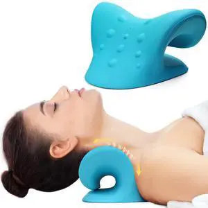 Neck Stretcher for Neck Pain Relief, Neck and Shoulder Relaxer Cervical Traction Device Pillow for TMJ Pain Relief and Muscle Relax, Cervical Spine Alignment Chiropractic Pillow (Blue) Neck Stretcher for Neck Pain Relief, Neck and Shoulder Relaxer Cervical Traction Device Pillow for TMJ Pain Relief and Muscle Relax, Cervical Spine Alignment Chiropractic Pillow (Blue)