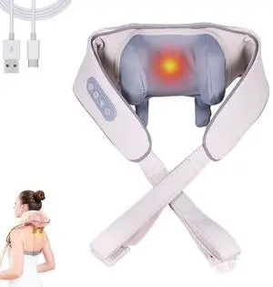 4D Wireless Deep Tissue Kneading Neck Massager with Heating Function, Shiatsu and Shoulder Massager Pillow, Suitable for Back and Shoulder Pain, Suitable for Both Men and Women 4D Wireless Deep Tissue Kneading Neck Massager with Heating Function, Shiatsu and Shoulder Massager Pillow, Suitable for Back and Shoulder Pain, Suitable for Both Men and Women
