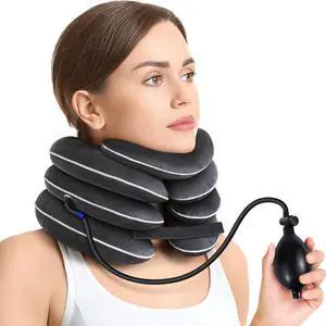 Inflatable Neck Stretcher for Cervical Traction, Cervical Stretcher with 3-Layer Design in Varying Sizes for Instant Relief, Neck Brace Pillow for Neck Support, Decompression Home Use, L Size Inflatable Neck Stretcher for Cervical Traction, Cervical Stretcher with 3-Layer Design in Varying Sizes for Instant Relief, Neck Brace Pillow for Neck Support, Decompression Home Use, L Size