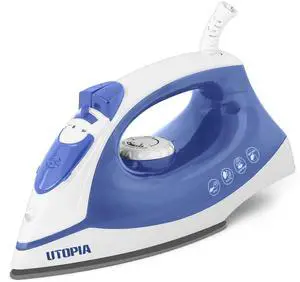 Steam Iron for Clothes - Non-Stick Soleplate - 1200W Clothes Iron - Textile Iron 2.3 meter Long Cord Adjustable Thermostat Control, Overheat Safety Protection & Variable Steam Control Blue Steam Iron for Clothes - Non-Stick Soleplate - 1200W Clothes Iron - Textile Iron 2.3 meter Long Cord Adjustable Thermostat Control, Overheat Safety Protection & Variable Steam Control Blue