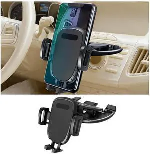 Car CD Slot Phone Holder, 360° Rotatable Anti-Vibration Sturdy CD Player Vehicles Cellphone Mount, Single-Press Release Hands-Free Automotive Smartphone Holder, Universal Fit (Black) Car CD Slot Phone Holder, 360° Rotatable Anti-Vibration Sturdy CD Player Vehicles Cellphone Mount, Single-Press Release Hands-Free Automotive Smartphone Holder, Universal Fit (Black)