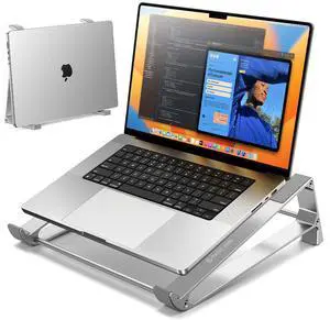 MAGIC JOHN Laptop Stand for Desk, Storage Laptop Riser Portable, Aluminum Ergnomic Computer Stand with Silicone Pads,Cooling & Laptop Holder, Compatible with MacBook Air Pro, HP, Dell, (10-17 Inch) MAGIC JOHN Laptop Stand for Desk, Storage Laptop Riser Portable, Aluminum Ergnomic Computer Stand with Silicone Pads,Cooling & Laptop Holder, Compatible with MacBook Air Pro, HP, Dell, (10-17 Inch)