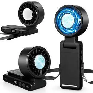 Handheld Portable Turbo Fan with Ice Cooling,5 Speed Rechargeable LED Display Foldable Hand Held Personal Clip/Neck/Waist Fan,180°& 360° Adjustable,Pocket Mini Fan for Outdoor/Home/Office (Black) Handheld Portable Turbo Fan with Ice Cooling,5 Speed Rechargeable LED Display Foldable Hand Held Personal Clip/Neck/Waist Fan,180°& 360° Adjustable,Pocket Mini Fan for Outdoor/Home/Office (Black)