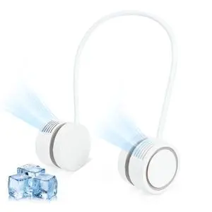Bladeless Neck Fan, 360° Airflow Wearable Fan, 1600mAh Rechargeable Battery, 3 Speeds, Quiet Foldable USB Personal Fan for Travel Outdoor Home-White Bladeless Neck Fan, 360° Airflow Wearable Fan, 1600mAh Rechargeable Battery, 3 Speeds, Quiet Foldable USB Personal Fan for Travel Outdoor Home-White
