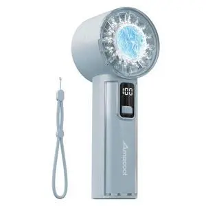 Handheld Fan with Ice Cooler, Mini Portable Fan Rechargeable, 18Hrs Cooling, 0-100 Adjustable Speed, Small Yet Powerful, Personal Hand Fans for Travel, Beach, Outdoor, Makeup, Gifts for Women Handheld Fan with Ice Cooler, Mini Portable Fan Rechargeable, 18Hrs Cooling, 0-100 Adjustable Speed, Small Yet Powerful, Personal Hand Fans for Travel, Beach, Outdoor, Makeup, Gifts for Women