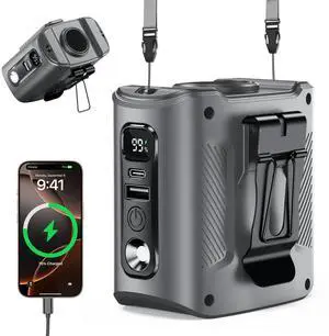 Portable Waist Fan, 10000mAh Rechargeabl with LED Display & 60H Runtime, 11000RPM Brushless Motor Shirt Fan, 5 Speeds for Outdoor Work, Camping, Farm, Jobsite (Gray) Portable Waist Fan, 10000mAh Rechargeabl with LED Display & 60H Runtime, 11000RPM Brushless Motor Shirt Fan, 5 Speeds for Outdoor Work, Camping, Farm, Jobsite (Gray)