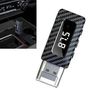 Car USB Bluetooth Receiver, 5.3 Chip Wireless FM Transmitter with LED Display, Adjustable Audio Adapter with USB Interface and 0.13" Jack, Universal Modification for Stereo System (Black) Car USB Bluetooth Receiver, 5.3 Chip Wireless FM Transmitter with LED Display, Adjustable Audio Adapter with USB Interface and 0.13" Jack, Universal Modification for Stereo System (Black)