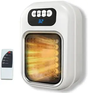 Portable Ceramic Space Heater for Indoor Use - Plug-in Wall Heater with Timer Auto Shut Off, Quiet Operation - Ideal for Bathroom, Bedroom, Camping Portable Ceramic Space Heater for Indoor Use - Plug-in Wall Heater with Timer Auto Shut Off, Quiet Operation - Ideal for Bathroom, Bedroom, Camping
