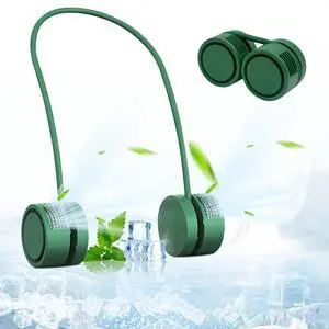 Portable Neck Fan, Hands-Free Bladeless Fan, USB Rechargeable Wearable Cooling Personal Fan, 3-speed Adjustable Strong Wind, Suitable for Men and Women Outdoor and Indoor Use. (Green) Portable Neck Fan, Hands-Free Bladeless Fan, USB Rechargeable Wearable Cooling Personal Fan, 3-speed Adjustable Strong Wind, Suitable for Men and Women Outdoor and Indoor Use. (Green)