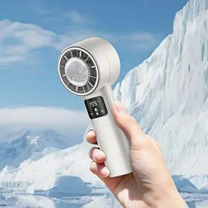 Portable Handheld Turbo Fan, Rechargeable Hand Cooling Fan,One Key Ice Cooling Pad,Perfect for Travel Camping,199 Speeds.(White body+silver cover) Portable Handheld Turbo Fan, Rechargeable Hand Cooling Fan,One Key Ice Cooling Pad,Perfect for Travel Camping,199 Speeds.(White body+silver cover)