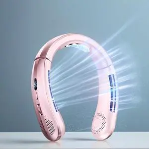 Portable Neck Cooling Fan, 100-Speed, Bladeless Design, USB-C Rechargeable, Ultra quiet at 60 wind speeds, digital display(ROSE PINK) Portable Neck Cooling Fan, 100-Speed, Bladeless Design, USB-C Rechargeable, Ultra quiet at 60 wind speeds, digital display(ROSE PINK)