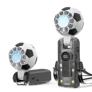 Portable Handheld Turbo Fan with Ice Cooling, 5 Gear Wind, 3 In 1 Soccer-Shaped Mini Personal Fan, 6000mAh Football Rechargeable Pocket Fan for Travel/Outdoor/Office, 180° Adjustable, 20H Max Portable Handheld Turbo Fan with Ice Cooling, 5 Gear Wind, 3 In 1 Soccer-Shaped Mini Personal Fan, 6000mAh Football Rechargeable Pocket Fan for Travel/Outdoor/Office, 180° Adjustable, 20H Max