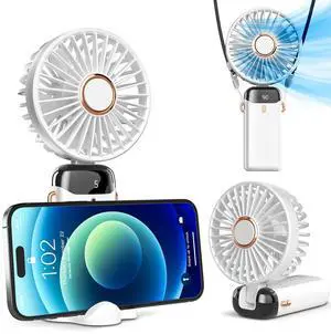 Portable Handheld Fan, Battery Operated Fan with Base, 8 Hours, Digital Display, 5 Speeds, 90° Ajustable, Rechargeable Mini Fan for Outdoor Indoor Portable Handheld Fan, Battery Operated Fan with Base, 8 Hours, Digital Display, 5 Speeds, 90° Ajustable, Rechargeable Mini Fan for Outdoor Indoor