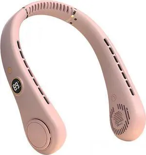 Portable Neck Fan, Rechargeable Hands-Free Wearable Fan, 5 Speeds, Bladeless & LED Display, Long Use Time, Personal Cooling Fan for Travel, Outdoors, Camping (Pink) Portable Neck Fan, Rechargeable Hands-Free Wearable Fan, 5 Speeds, Bladeless & LED Display, Long Use Time, Personal Cooling Fan for Travel, Outdoors, Camping (Pink)