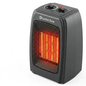 CZ442E Personal Energy Save Ceramic Heater - 1500W Portable with Adjustable Thermostat, Tip-Over Switch & Overheat Protection, Black CZ442E Personal Energy Save Ceramic Heater - 1500W Portable with Adjustable Thermostat, Tip-Over Switch & Overheat Protection, Black