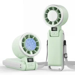 Portable Handheld Turbo Fan with Ice Cooling, 5 Speed Battery Rechargeable Foldable 3 in 1 Mini Fan, Neck & Desk Fan, Quiet Personal Fans for Outdoor, Travel, Camping, Hiking, Working Portable Handheld Turbo Fan with Ice Cooling, 5 Speed Battery Rechargeable Foldable 3 in 1 Mini Fan, Neck & Desk Fan, Quiet Personal Fans for Outdoor, Travel, Camping, Hiking, Working