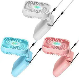 3 Pcs Portable Necklace Fan Bulk Mini Personal Handheld Fan USB Rechargeable Small Foldable Cooling Gifts for Summer Travel Concerts Cruise Wedding Outdoor Party(Blue, Pink, White) 3 Pcs Portable Necklace Fan Bulk Mini Personal Handheld Fan USB Rechargeable Small Foldable Cooling Gifts for Summer Travel Concerts Cruise Wedding Outdoor Party(Blue, Pink, White)