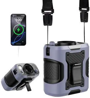 5 in 1 Portable Waist Fan, 100 Speeds Powerful 13500RPM, Hands-Free Neck Fan with up to 24H Cooling, Rechargeable Personal Wearable Belt Body Shirt Fan for Camping Outdoor Jobsite, Grey 5 in 1 Portable Waist Fan, 100 Speeds Powerful 13500RPM, Hands-Free Neck Fan with up to 24H Cooling, Rechargeable Personal Wearable Belt Body Shirt Fan for Camping Outdoor Jobsite, Grey