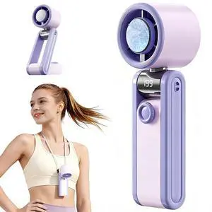 Portable Handheld Mini Turbo Ice Cooling Fan, Rechargeable Neck Fans with 199 Speeds, 4000mAh Battery & 15000RPM Speed, Up to 12 Working Hours, 3 IN 1 Foldable Personal Fan for Travel/Home/Office Portable Handheld Mini Turbo Ice Cooling Fan, Rechargeable Neck Fans with 199 Speeds, 4000mAh Battery & 15000RPM Speed, Up to 12 Working Hours, 3 IN 1 Foldable Personal Fan for Travel/Home/Office