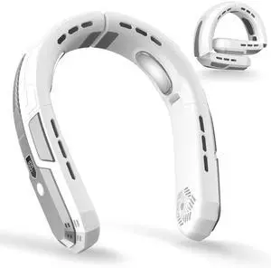 Portable Neck Fan, 6000mAh Battery Neck Fan Rechargeable, 360° Cooling Personal Fan, 3 Speeds Foldable Quiet Wearable Fan for Travel Outdoor Indoor, Birthday Gifts for Men Women-White&Grey Portable Neck Fan, 6000mAh Battery Neck Fan Rechargeable, 360° Cooling Personal Fan, 3 Speeds Foldable Quiet Wearable Fan for Travel Outdoor Indoor, Birthday Gifts for Men Women-White&Grey
