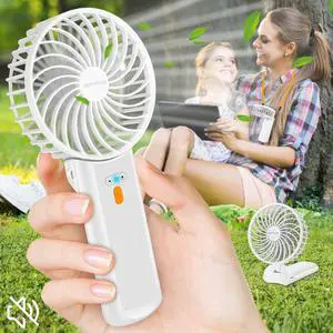 Portable Mini Fan - 3-in-1 Handheld/Desk/Neck Fan, 4 Speeds, 20H Quiet, Rechargeable Cooling Fan for Travel, Home, Office, Outdoor, Makeup - Ideal Gift for Women/Men, White Portable Mini Fan - 3-in-1 Handheld/Desk/Neck Fan, 4 Speeds, 20H Quiet, Rechargeable Cooling Fan for Travel, Home, Office, Outdoor, Makeup - Ideal Gift for Women/Men, White