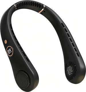 Portable Neck Fan, Rechargeable Hands-Free Wearable Fan, 5 Speeds, Bladeless & LED Display, Long Use Time, Personal Cooling Fan for Travel, Outdoors, Camping (Black) Portable Neck Fan, Rechargeable Hands-Free Wearable Fan, 5 Speeds, Bladeless & LED Display, Long Use Time, Personal Cooling Fan for Travel, Outdoors, Camping (Black)