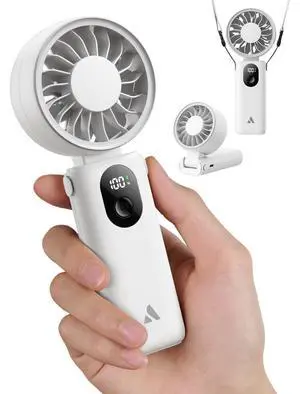 Mighty Portable Handheld Fan | 20H Max Cooling Time | 3 Flexible Modes | 5 Speeds Wind | Battery Level Display | USB Rechargeable Mini Personal Battery Powered, Gifts for Women, Travel -White Mighty Portable Handheld Fan | 20H Max Cooling Time | 3 Flexible Modes | 5 Speeds Wind | Battery Level Display | USB Rechargeable Mini Personal Battery Powered, Gifts for Women, Travel -White