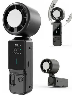 Personal Fans Portable Rechargeable - 100-Gear Handheld Fan, Wearable & Foldable 3-in-1 Turbo Fan with Ice Compress for Indoor/Outdoor Travel Activities(Black) Personal Fans Portable Rechargeable - 100-Gear Handheld Fan, Wearable & Foldable 3-in-1 Turbo Fan with Ice Compress for Indoor/Outdoor Travel Activities(Black)