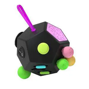 Fidget Dodecagon 12-Side Fidget Toys Cube Relieves Stress and Anxiety Anti Depression Travel Toy Stocking Stuffers for Kids Gifts for Children and Adults (B2 Black Colorful) Fidget Dodecagon 12-Side Fidget Toys Cube Relieves Stress and Anxiety Anti Depression Travel Toy Stocking Stuffers for Kids Gifts for Children and Adults (B2 Black Colorful)