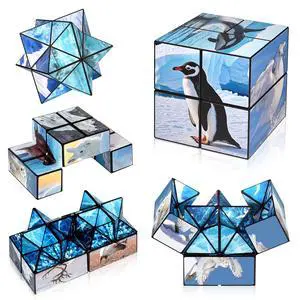 2 in 1 Magic Cube Set, Fidget Toy for Kids Adults, Yoshimoto Cube for Ages 8-12, Arctic/Antarctic Animals Puzzle Cube Fun Toy for Boys Girls (Polar Series) 2 in 1 Magic Cube Set, Fidget Toy for Kids Adults, Yoshimoto Cube for Ages 8-12, Arctic/Antarctic Animals Puzzle Cube Fun Toy for Boys Girls (Polar Series)