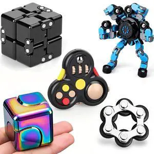 Fidget Toy Fidget Pad Controller, Fidget Spinner Infinity Cube, Metal Fidget Infinity Cube, Sprocket Chain Sensory Toy Cool Gadget Reduce Stress Relief Gift Party Favor 5 Pack Fidget Toy Fidget Pad Controller, Fidget Spinner Infinity Cube, Metal Fidget Infinity Cube, Sprocket Chain Sensory Toy Cool Gadget Reduce Stress Relief Gift Party Favor 5 Pack