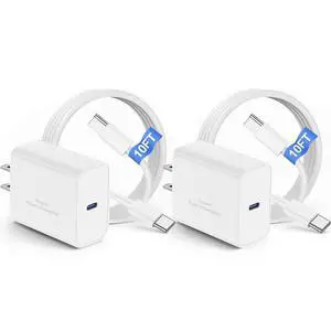 2Pack iPhone 17 16 15 Charger Fast Charging,USB C Super Fast Charger Block and Long Type C to C Cable Cord 10ft for Apple iPhone 17 Pro Max/17 Air/16 Pro/16 Pro Max/15 Plus/15 Pro/iPad Plug Cube 2Pack iPhone 17 16 15 Charger Fast Charging,USB C Super Fast Charger Block and Long Type C to C Cable Cord 10ft for Apple iPhone 17 Pro Max/17 Air/16 Pro/16 Pro Max/15 Plus/15 Pro/iPad Plug Cube