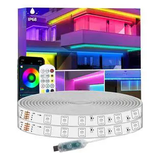 32.8FT LED Strip Lights IP68 Outdoor Waterproof, 5V USB Powered, Music Sync Bluetooth APP/RF Remote Control Lights for Balcony,Deck,Camping,Garden,Bedroom Decor 32.8FT LED Strip Lights IP68 Outdoor Waterproof, 5V USB Powered, Music Sync Bluetooth APP/RF Remote Control Lights for Balcony,Deck,Camping,Garden,Bedroom Decor