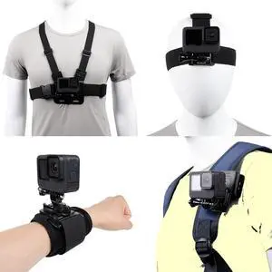 Accessories Kit Quick Release Head Strap Mount + Chest Mount Harness + Backpack Clip Holder + 360°Rotating Wrist Strap for Gopros Heros 12/11/10/9/8/Max/7/6/5 Insta360 One Camera and Smartphones Accessories Kit Quick Release Head Strap Mount + Chest Mount Harness + Backpack Clip Holder + 360°Rotating Wrist Strap for Gopros Heros 12/11/10/9/8/Max/7/6/5 Insta360 One Camera and Smartphones