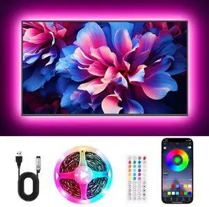 TV LED Lights, 13.2ft Music Sync RGB Strip Lights with Remote & App Control, USB Powered for 32-65 Inch TVs, PC, Bedroom, Gaming Setup, Home Cinema TV LED Lights, 13.2ft Music Sync RGB Strip Lights with Remote & App Control, USB Powered for 32-65 Inch TVs, PC, Bedroom, Gaming Setup, Home Cinema