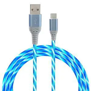 LED USB C Cable 6.6FT, Light up Type C Phone Charger Water Flowing Fast Charging and Data Cord Compatible with Samsung Galaxy S24/S23/S21 Phone 16/15 and More (Blue) LED USB C Cable 6.6FT, Light up Type C Phone Charger Water Flowing Fast Charging and Data Cord Compatible with Samsung Galaxy S24/S23/S21 Phone 16/15 and More (Blue)