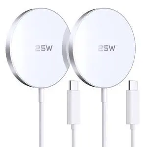 MagSafe Charger 2 Pack 25W Magnetic Wireless Charger Fast Charging Pad Compatible with iPhone 17/16/15/14/13/12 Series & AirPods 4/3/2/Pro Magnetic MagSafe Charging Pad MagSafe Charger 2 Pack 25W Magnetic Wireless Charger Fast Charging Pad Compatible with iPhone 17/16/15/14/13/12 Series & AirPods 4/3/2/Pro Magnetic MagSafe Charging Pad