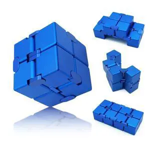 Metal Infinity Cube Fidget Toy Stress Relief ADHD Blue Metal Infinity Cube Fidget Toy Stress Relief ADHD Blue