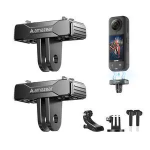 Magnetic Quick-Release Mount for Insta360 X5 (2 Pack), Insta 360 Accessories QR Adapter Holder with Go-Pro Mount for Insta360 X5 / X4 Air/Ace Pro/Ace Pro 2, Black Magnetic Quick-Release Mount for Insta360 X5 (2 Pack), Insta 360 Accessories QR Adapter Holder with Go-Pro Mount for Insta360 X5 / X4 Air/Ace Pro/Ace Pro 2, Black