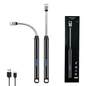 2 PCS Candle Lighter, Electric Lighter Arc Windproof Flameless with 360° Flexible Neck & LED Power Display, Lighters for Candle for BBQ, Grill, Camping, Fireplace, Stove 2 PCS Candle Lighter, Electric Lighter Arc Windproof Flameless with 360° Flexible Neck & LED Power Display, Lighters for Candle for BBQ, Grill, Camping, Fireplace, Stove