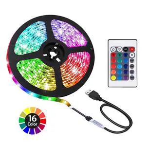 6.56 feet USB LED Strip Lights, DIY Indoor Decoration, TV Backlight, 24 Keys Remote 6.56 feet USB LED Strip Lights, DIY Indoor Decoration, TV Backlight, 24 Keys Remote