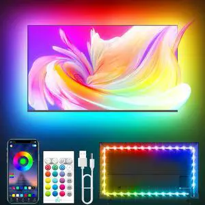 TV LED Lights, 16.4ft LED Lights for 45-75 Inch TV Behind Lighting, RGB Color Changing TV Backlight with APP & Remote Control, Music Sync USB LED Strip Light for Bedroom Gaming Room Decor TV LED Lights, 16.4ft LED Lights for 45-75 Inch TV Behind Lighting, RGB Color Changing TV Backlight with APP & Remote Control, Music Sync USB LED Strip Light for Bedroom Gaming Room Decor
