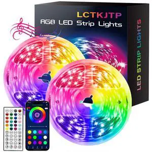 LED Strip Lights,RGB Music Sync Color Changing Led Lights with Smart App Control Remote & Remote Control for Room,Part,Essential,Sense of Atmosphere Decoration(100FT-2 Rolls of 50ft) LED Strip Lights,RGB Music Sync Color Changing Led Lights with Smart App Control Remote & Remote Control for Room,Part,Essential,Sense of Atmosphere Decoration(100FT-2 Rolls of 50ft)